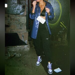 Purple Aritzia - Babton Leather Jacket